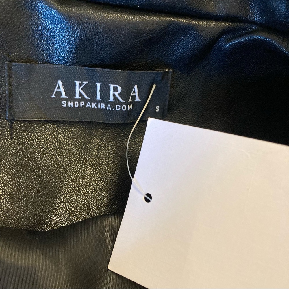 AKIRA Black Studded Faux Leather Jacket NWT - Picture 6 of 9